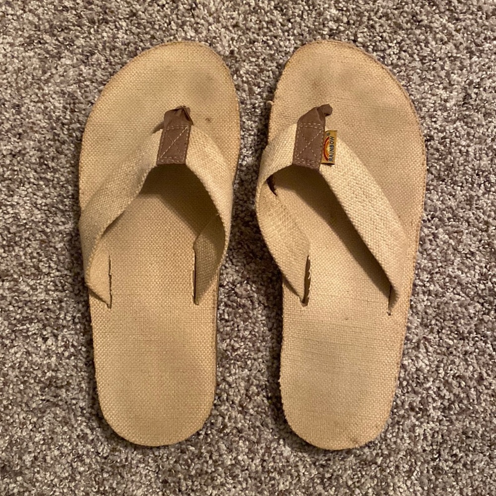 Mens rainbow flip flops